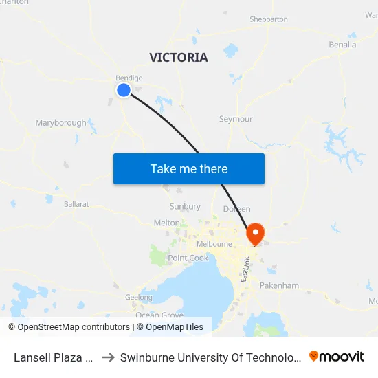Lansell Plaza Sc/High St to Swinburne University Of Technology - Croydon Campus map