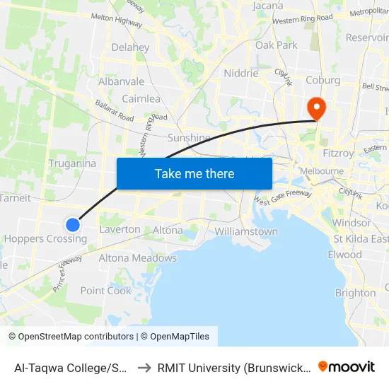 Al-Taqwa College/Sayers Rd to RMIT University (Brunswick Campus) map