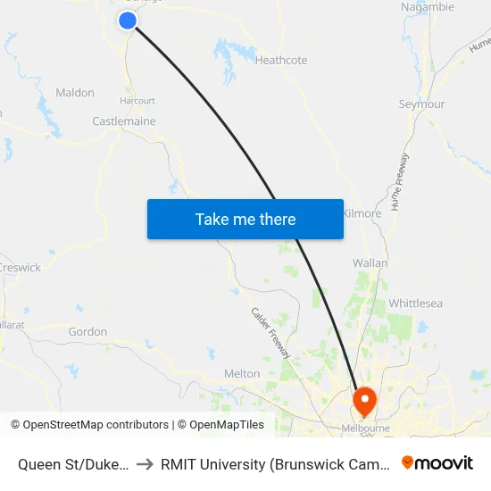 Queen St/Duke St to RMIT University (Brunswick Campus) map