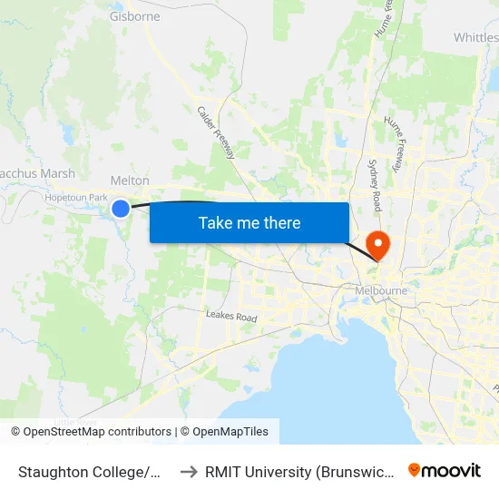 Staughton College/Wilson Rd to RMIT University (Brunswick Campus) map