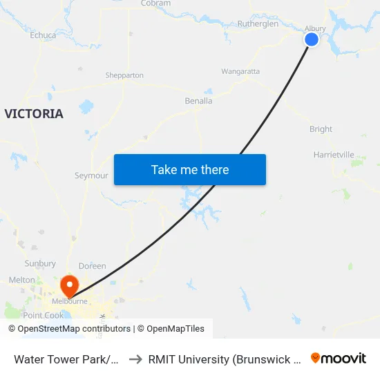 Water Tower Park/High St to RMIT University (Brunswick Campus) map