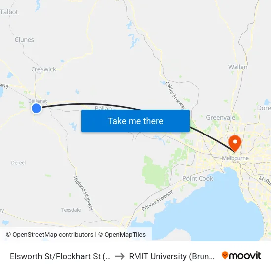 Elsworth St/Flockhart St to RMIT University (Brunswick Campus) map