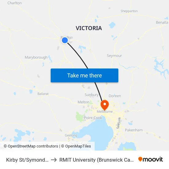 Kirby St/Symonds St to RMIT University (Brunswick Campus) map