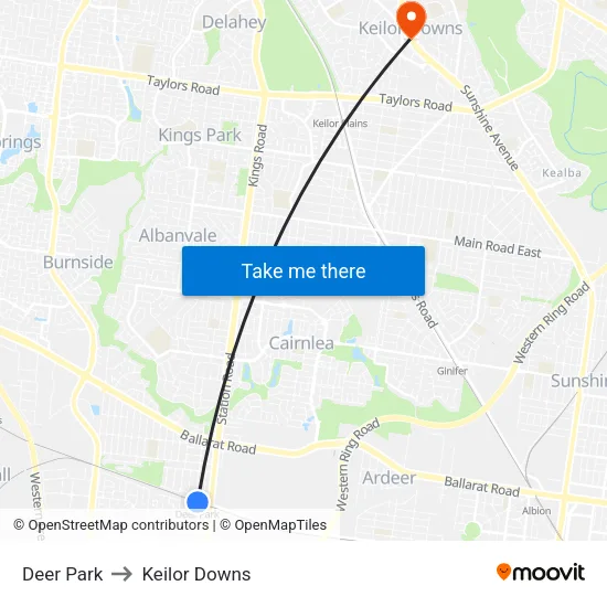 Deer Park to Keilor Downs map