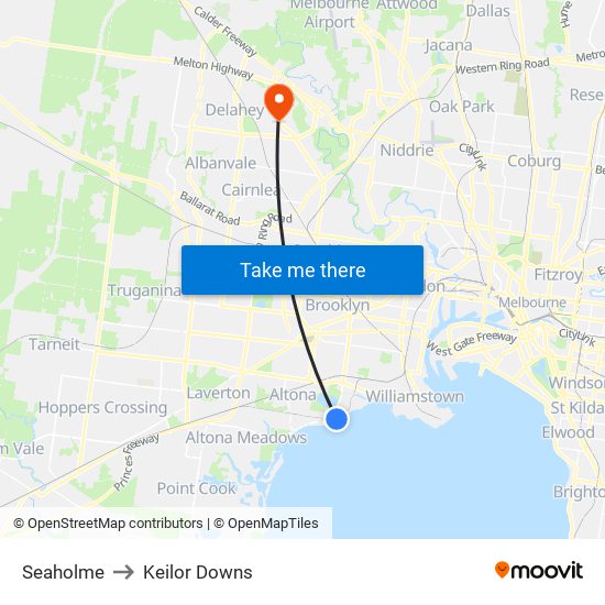 Seaholme to Keilor Downs map