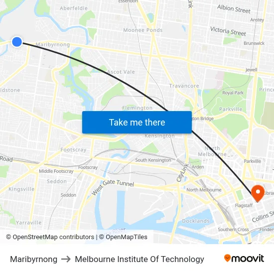 Maribyrnong to Melbourne Institute Of Technology map