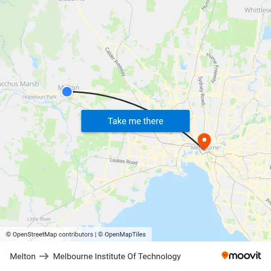 Melton to Melbourne Institute Of Technology map