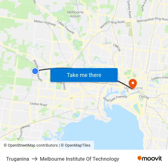 Truganina to Melbourne Institute Of Technology map