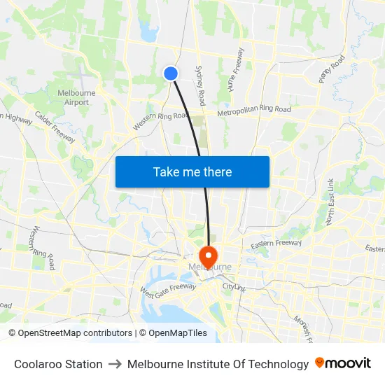 Coolaroo Station to Melbourne Institute Of Technology map