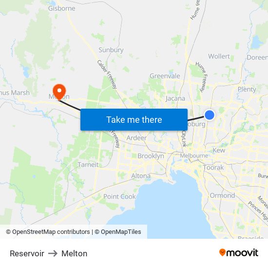 Reservoir to Melton map