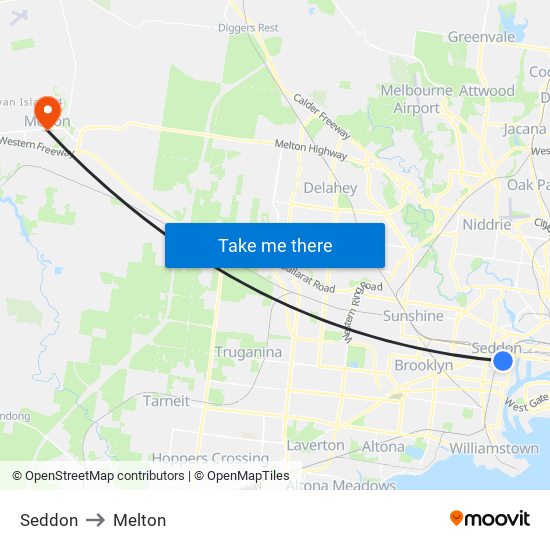 Seddon to Melton map