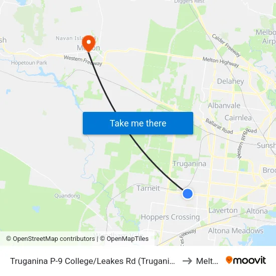 Truganina P-9 College/Leakes Rd to Melton map