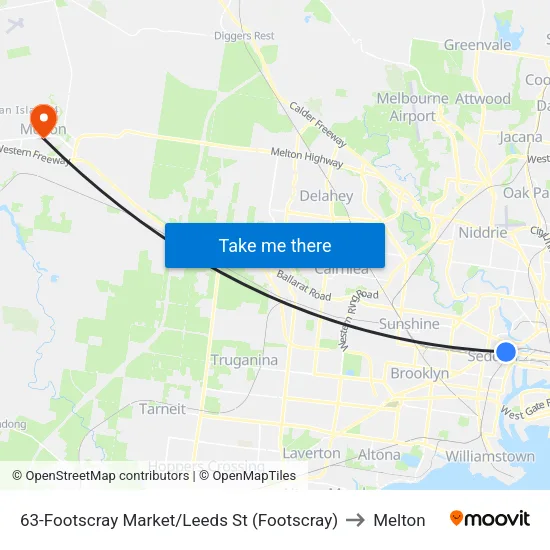 Footscray Market/Leeds St #63 to Melton map
