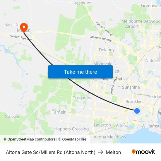 Altona Gate Sc/Millers Rd to Melton map