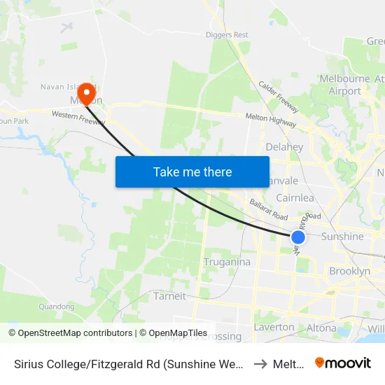 Sirius College/Fitzgerald Rd to Melton map