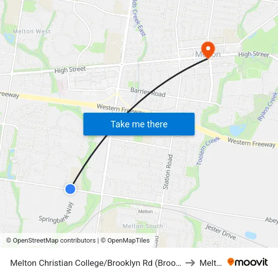 Melton Christian College/Brooklyn Rd to Melton map