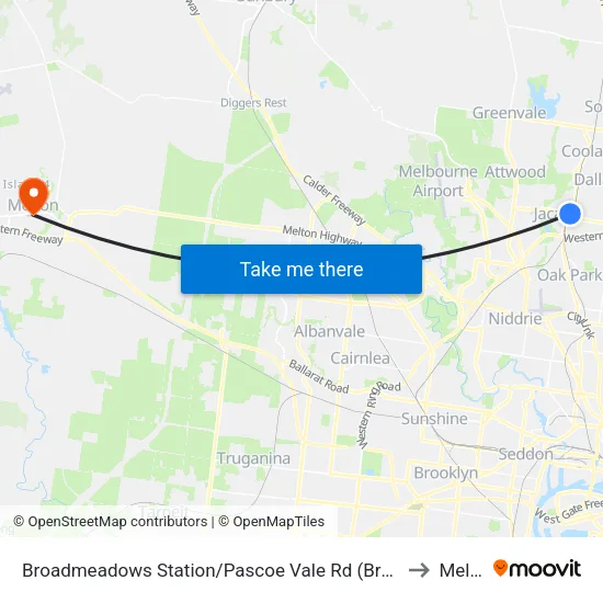 Broadmeadows Station/Pascoe Vale Rd to Melton map