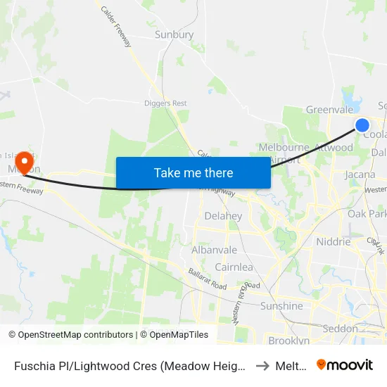 Fuschia Pl/Lightwood Cres to Melton map