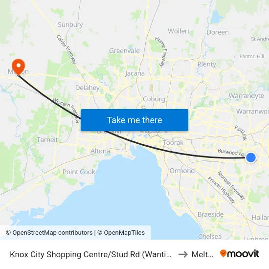 Knox City Shopping Centre/Stud Rd to Melton map