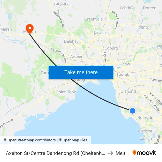 Axelton St/Centre Dandenong Rd to Melton map