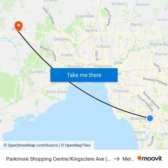Parkmore Shopping Centre/Kingsclere Ave to Melton map