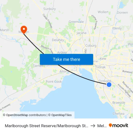 Marlborough Street Reserve/Marlborough St to Melton map