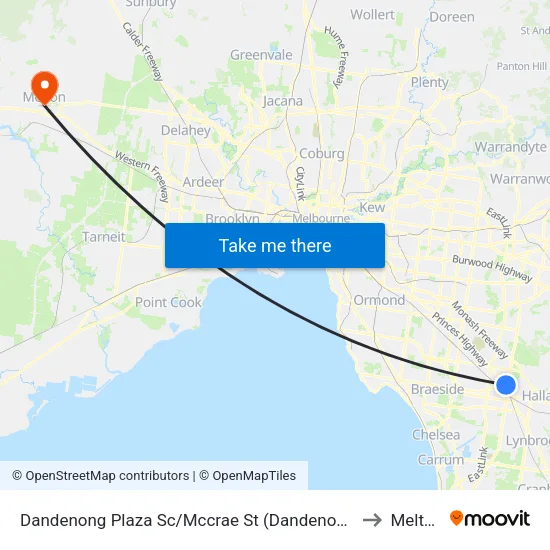 Dandenong Plaza Sc/Mccrae St to Melton map