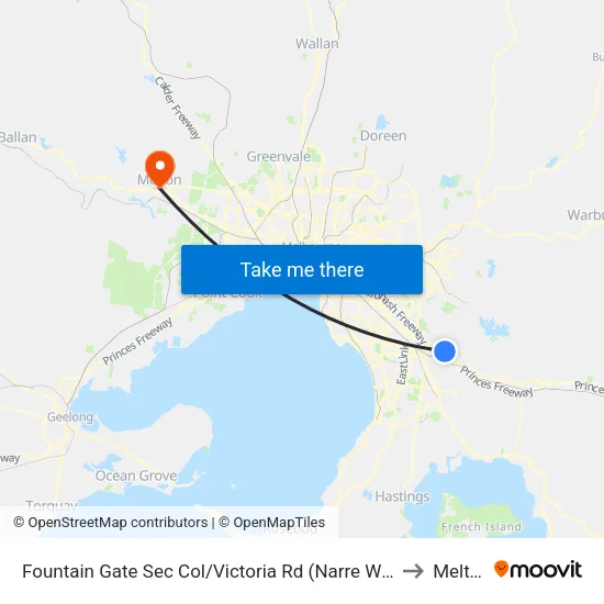 Fountain Gate Sec Col/Victoria Rd to Melton map