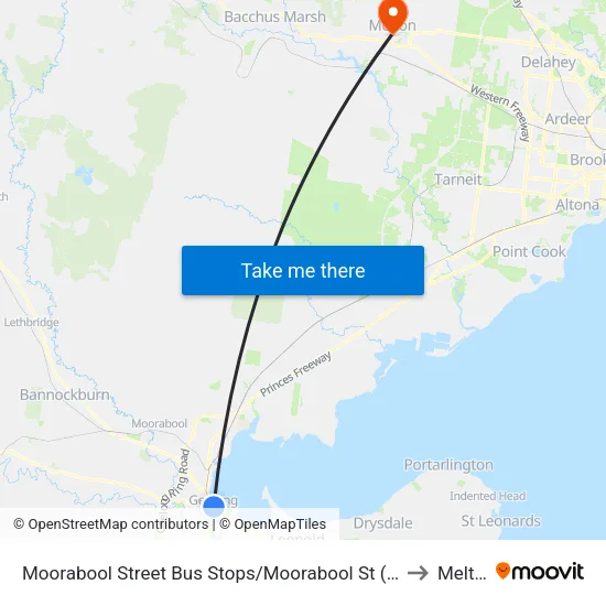 Moorabool Street Bus Stops/Moorabool St to Melton map