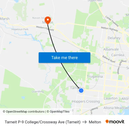 Tarneit P-9 College/Crossway Ave to Melton map