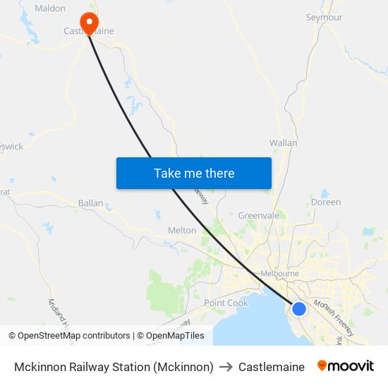 Mckinnon Railway Station (Mckinnon) to Castlemaine map