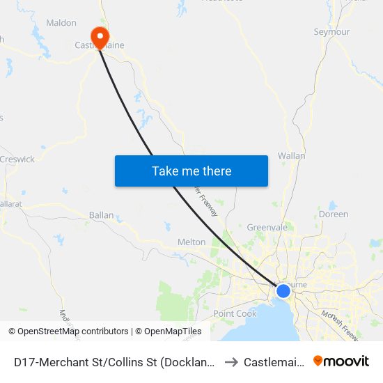 D17-Merchant St/Collins St (Docklands) to Castlemaine map