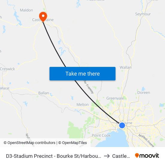 D3-Stadium Precinct - Bourke St/Harbour Esp (Docklands) to Castlemaine map