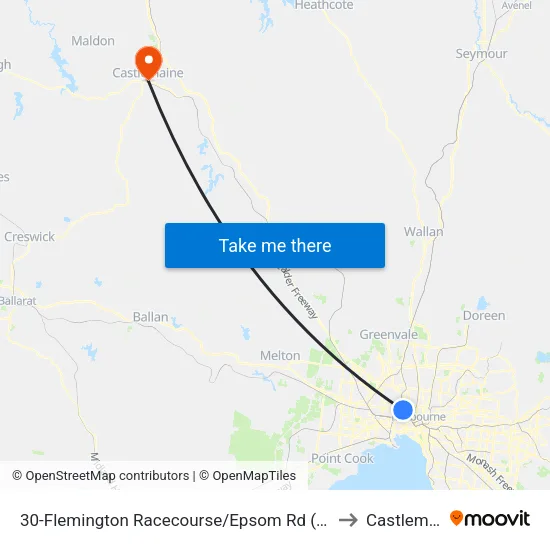 Flemington Racecourse/Epsom Rd #30 to Castlemaine map