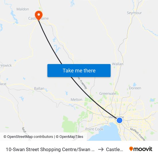 10-Swan Street Shopping Centre/Swan St (Richmond) to Castlemaine map