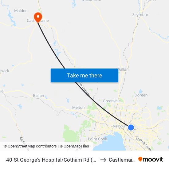 40-St George's Hospital/Cotham Rd (Kew) to Castlemaine map