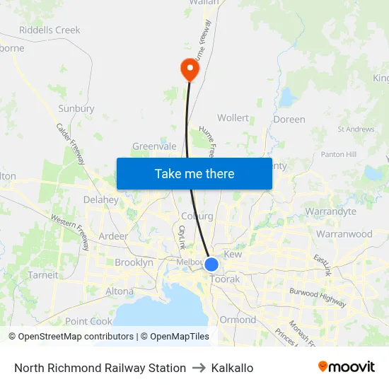 North Richmond Railway Station to Kalkallo map