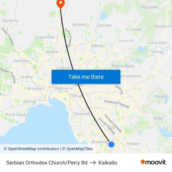 Serbian Orthodox Church/Perry Rd to Kalkallo map
