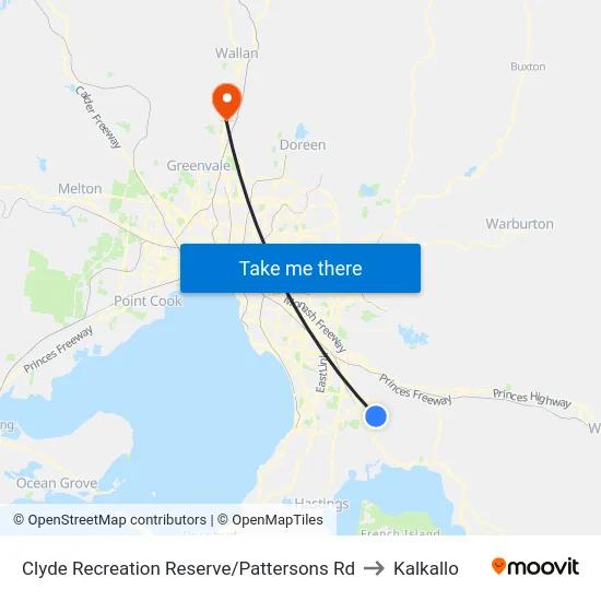 Clyde Recreation Reserve/Pattersons Rd to Kalkallo map