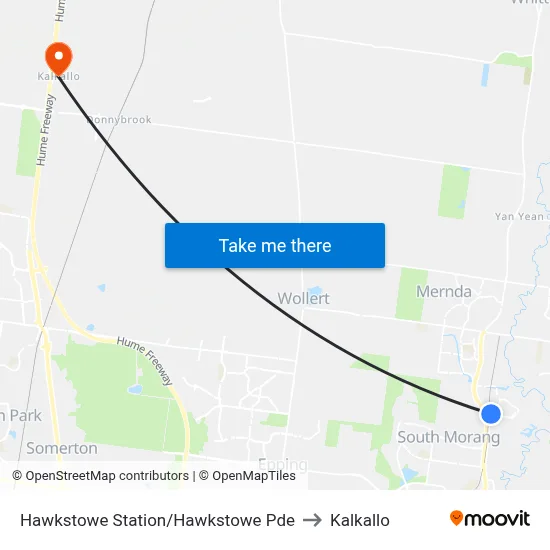 Hawkstowe Station/Hawkstowe Pde to Kalkallo map