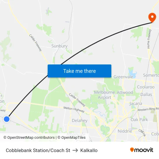 Cobblebank Station/Coach St to Kalkallo map