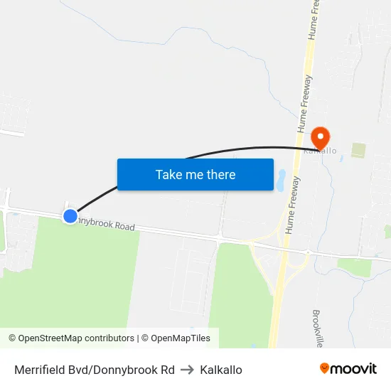 Merrifield Bvd/Donnybrook Rd to Kalkallo map