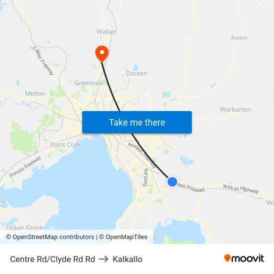 Centre Rd/Clyde Rd Rd to Kalkallo map