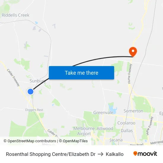 Rosenthal Shopping Centre/Elizabeth Dr to Kalkallo map