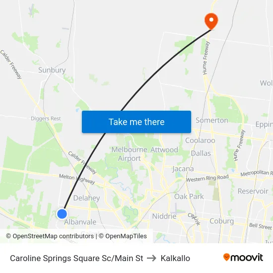 Caroline Springs Square Sc/Main St to Kalkallo map