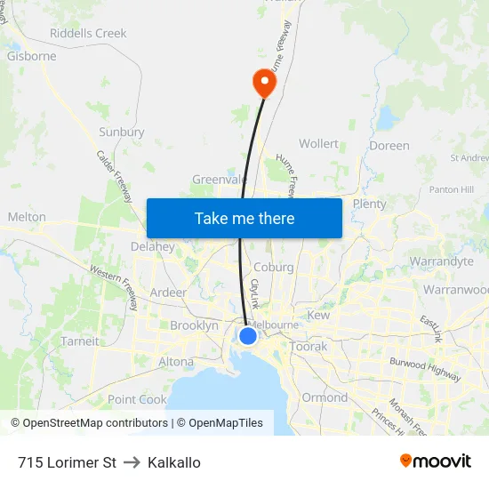 715 Lorimer St to Kalkallo map