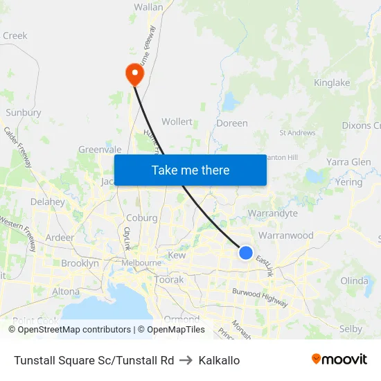Tunstall Square Sc/Tunstall Rd to Kalkallo map