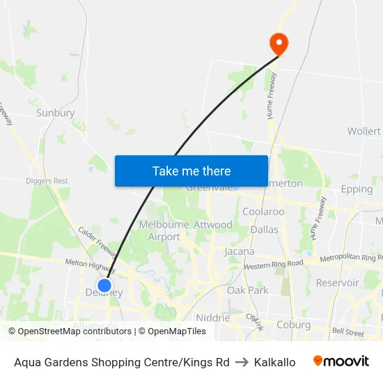 Aqua Gardens Shopping Centre/Kings Rd to Kalkallo map