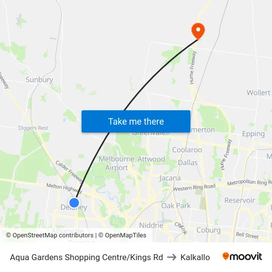 Aqua Gardens Shopping Centre/Kings Rd to Kalkallo map