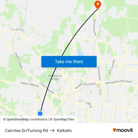 Cairnlea Dr/Furlong Rd to Kalkallo map